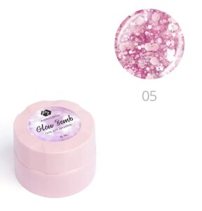 Гель для дизайна ногтей ADRICOCO Glow Bomb №05 "Розовый кристалл"6 мл.)