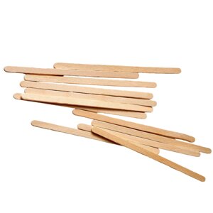 Шпатели узкие для депиляции деревянные одноразовые, Размер: 140 х 6 х 1.8 мм, 50 шт.
