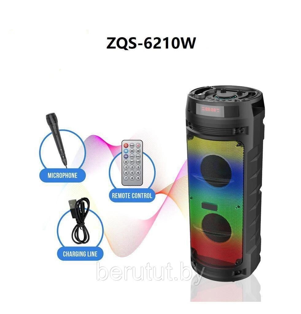 Акустическая колонка напольная Bluetooth ZQS-6210W с микрофоном от компании MyMarket - фото 1