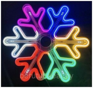 Каркасная светодиодная фигура светящаяся " Снежинка " 40 см