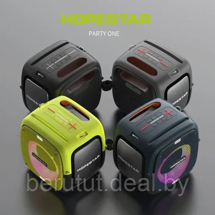 Колонка портативная музыкальная Bluetooth Hopestar PARTY ONE с 2 микрофонами от компании MyMarket - фото 1