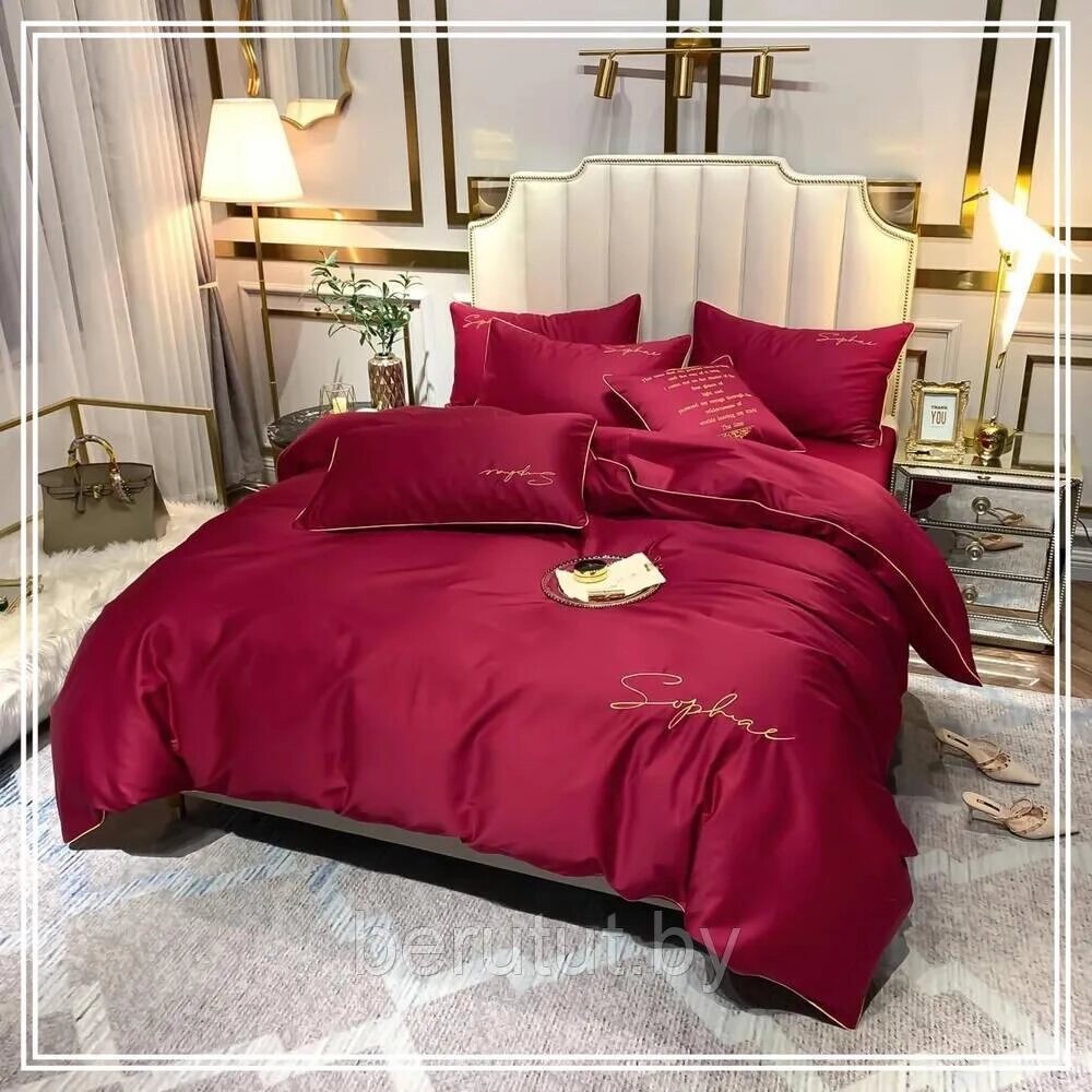 Комплект постельного белья 2-x спальный MENCY ЖАТКА Красный от компании MyMarket - фото 1