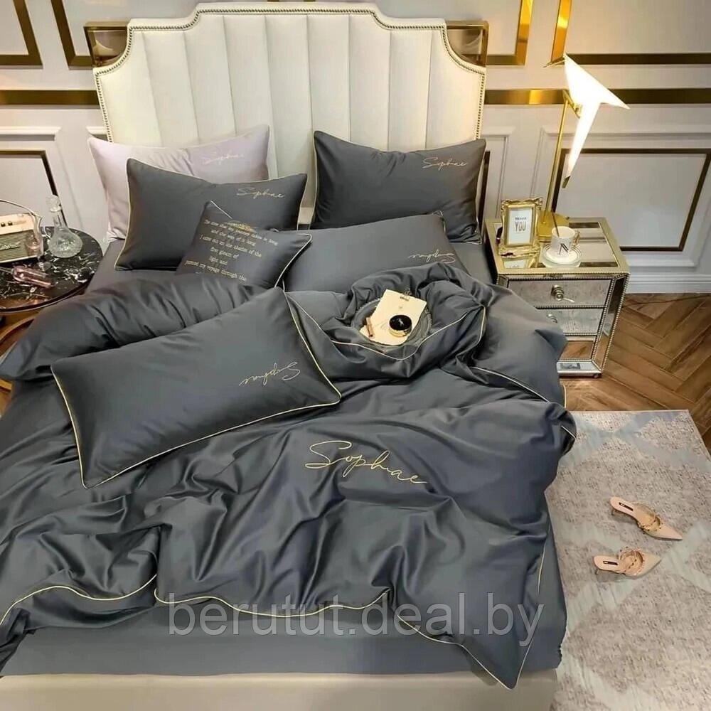 Комплект постельного белья 2-x спальный MENCY ЖАТКА Серый от компании MyMarket - фото 1