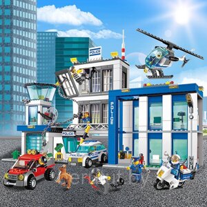 Конструктор для детей City полицейский участок 854 деталей аналог Лего