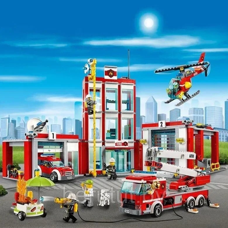 Конструктор для детей City пожарная часть 919 деталей аналог Лего от компании MyMarket - фото 1