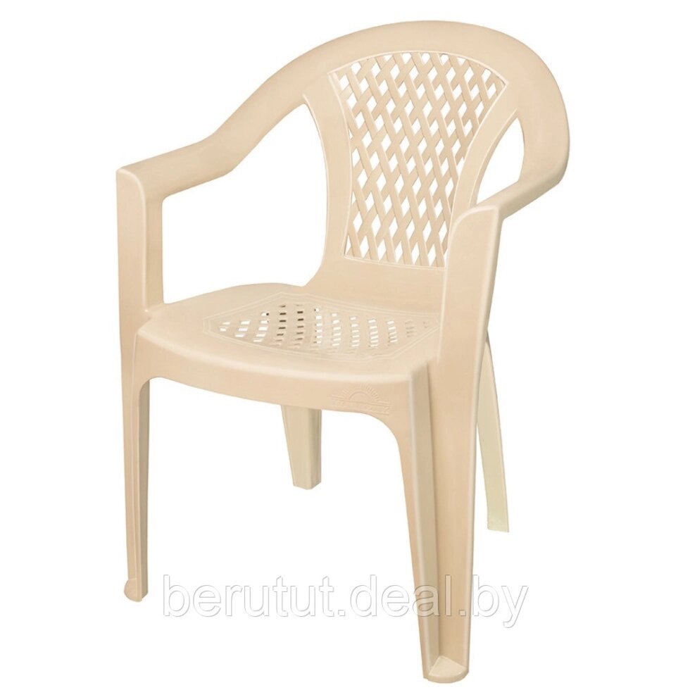 Кресло пластиковое садовое Бежевое ЭльфПласт от компании MyMarket - фото 1