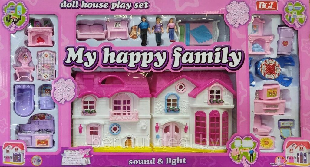 Кукольный домик My happy family с куклами и мебелью от компании MyMarket - фото 1