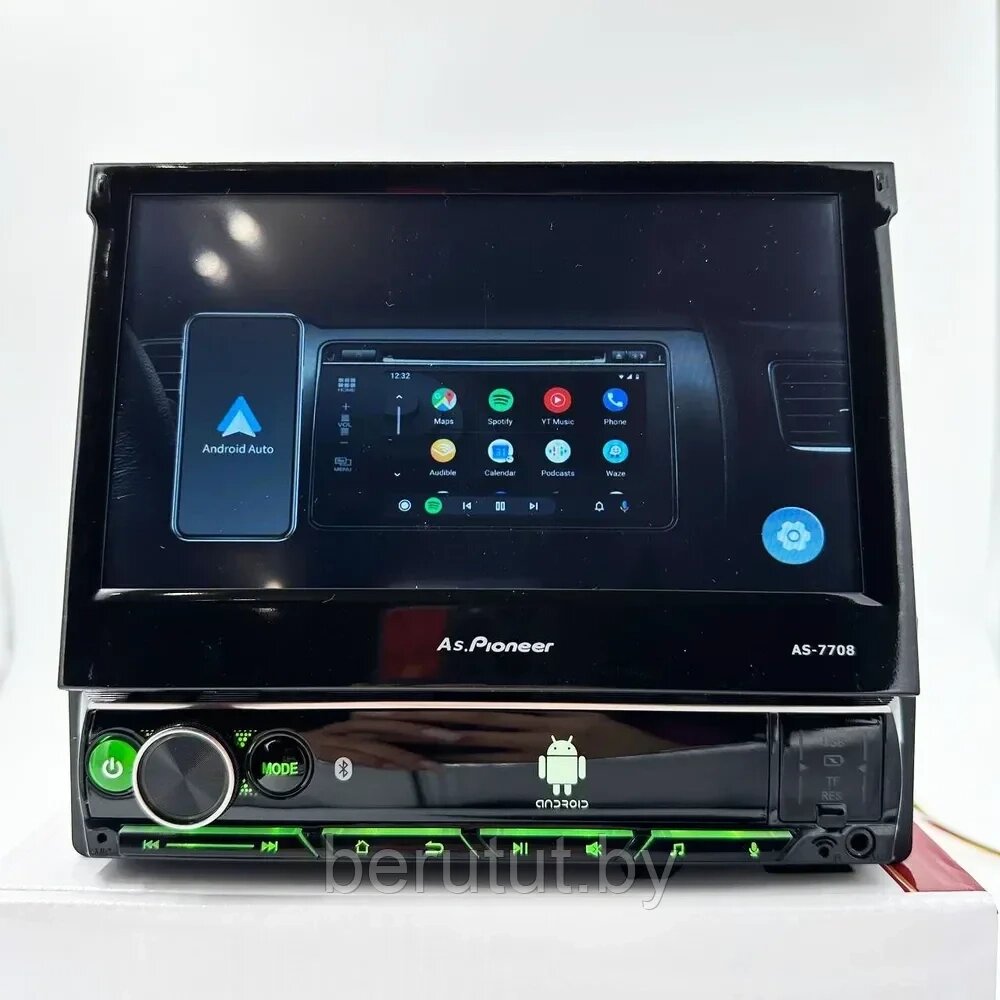 Магнитола 1 din с выдвижным экраном 7" Android Pioneer AS7708 GPS Wi-Fi CarPlay Bluetooth от компании MyMarket - фото 1