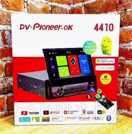 Магнитола Android 1 din с выдвижным экраном 7" Bluetooth Pioneer 4410 3/32 Гб от компании MyMarket - фото 1