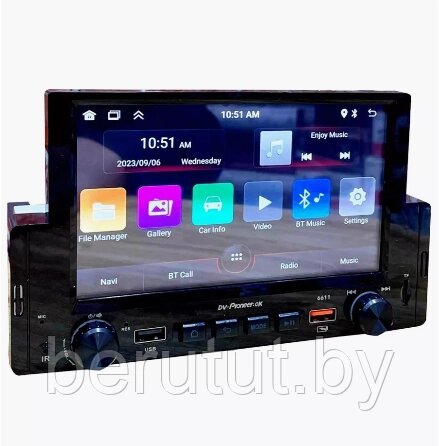 Магнитола в машину Android 1 din с экраном Pioneer 6611 2/32 Гб от компании MyMarket - фото 1