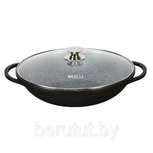 Сковорода ВОК 36 см с крышкой Kelli KL-4602-36