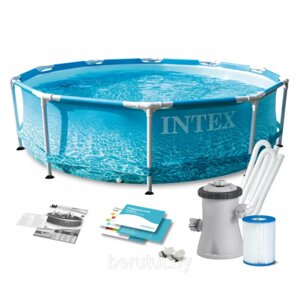 Бассейн каркасный Intex Beachside Metal Frame с фильтр-насосом 305x76 см