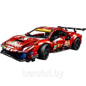 Конструктор гоночная машина Ferrari 488 GTE 1677 деталей аналог лего