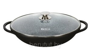 Сковорода ВОК 32 см с крышкой Kelli KL-4602-32