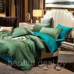 Комплект постельного белья 2-x спальный MENCY ЖАТКА Зеленый/бирюзовый