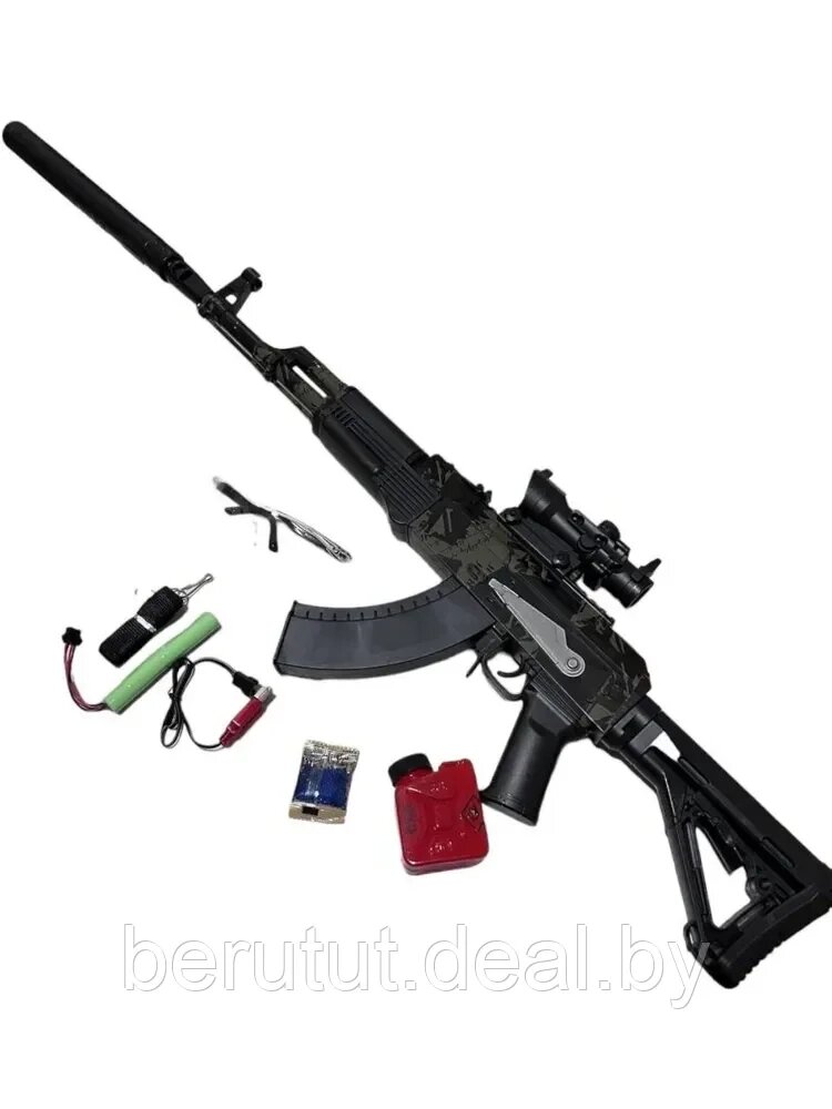 Штурмовая винтовка АК-74 на орбизе с оптическим прицелом / детский автомат с аккумулятором от компании MyMarket - фото 1