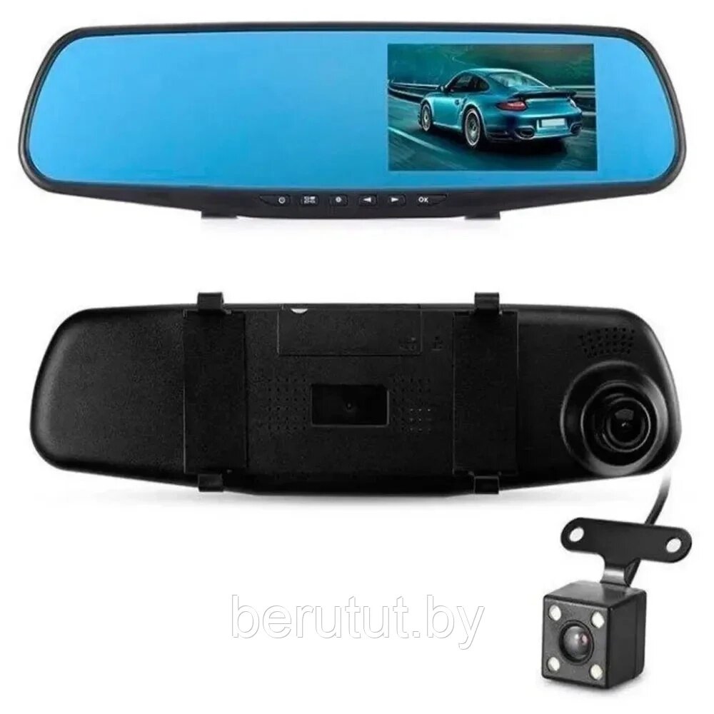 Видеорегистратор зеркало автомобильный 2 камеры VEHICLE BLACKBOX DVR от компании MyMarket - фото 1