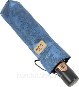 Зонт женский складной автомат Sponsa "Dark blue"система "Антиветер"