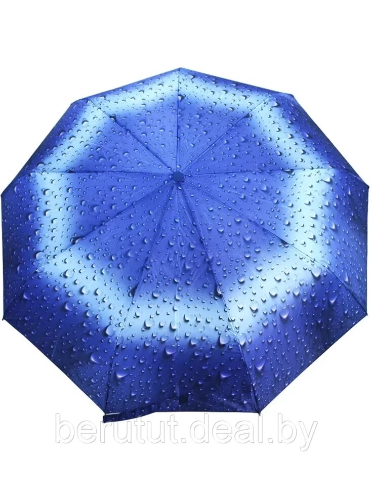 Зонт женский складной полуавтомат Popular "Blue drop" (9 спиц усиленные) от компании MyMarket - фото 1