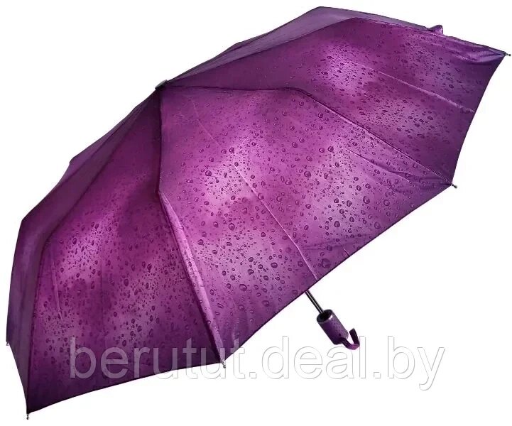Зонт женский складной полуавтомат Popular "Purple drop" (9 спиц усиленные) от компании MyMarket - фото 1