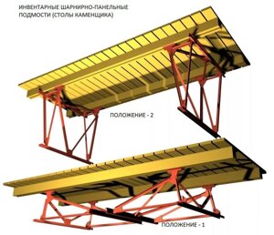 Инвентарные шарнирно-панельные подмости ПК стол каменщика