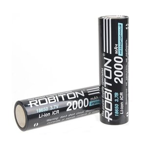 Аккумулятор Li-ion 18650 3.7V 2000mAh (без защиты) Robiton