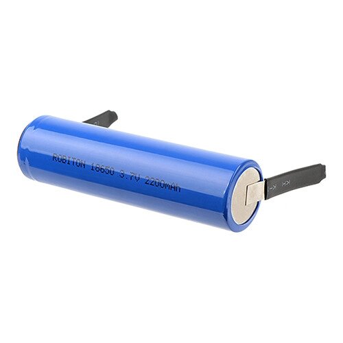 Аккумулятор Li-ion 18650 3.7V 2200mAh (без защиты) с лепестковыми выводами Robiton LI2200FT от компании Магазин Дэмакс - фото 1