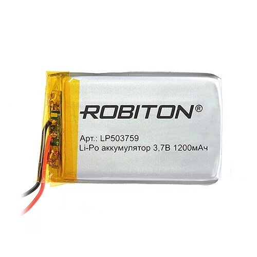 Аккумулятор Li-Po LP503759 3.7V 1200 mAh Robiton от компании Магазин Дэмакс - фото 1