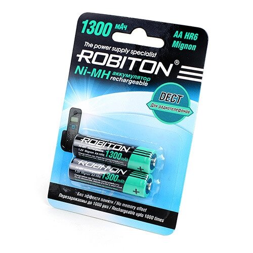 Аккумулятор NI-MH AA 1300mAh Robiton BL2 от компании Магазин Дэмакс - фото 1