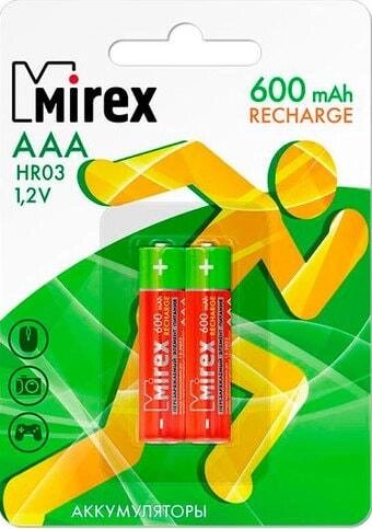 Аккумулятор NI-MH AAA 600mAh Mirex 2BL от компании Магазин Дэмакс - фото 1