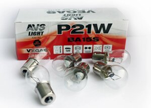 Автомобильная лампа AVS Vegas 12V P21W (BA15S)