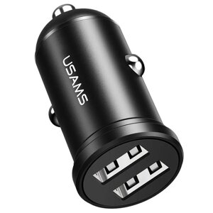 Автомобильное зарядное устройство USAMS US-CC114 C20 2xUSB 2,4А Черное
