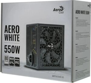 Блок питания для компьютера aeroсool AERO WHITE 550W, 120mm APFC 80+white, ACPW-AR55AEC. 11)