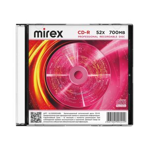 Диск CD-R 700MB 52х Mirex Brand в пластиковом футляре