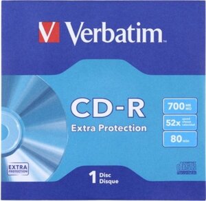 Диск CD-R 700MB 52x Verbatim DL Extra Protection в бумажном конверте