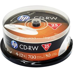 Диск CD-RW 700MB 12x HP cakebox 25шт. 69313