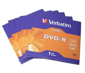 Диск DVD-R 4,7GB 16x Verbatim DL в конверте