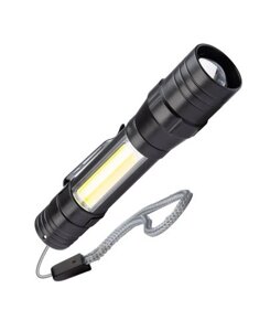 Фонарь ручной с акб космос KOS113lit (1W, 5W COB, li-ion 18650, зу micro USB шнур)