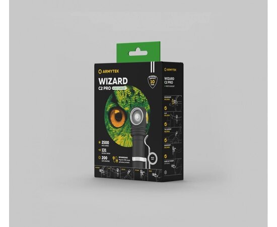 Фонарь с АКБ Armytek Wizard C2 Pro Magnet (18650, 2500лм, 12 режимов, IP68) Черный от компании Магазин Дэмакс - фото 1