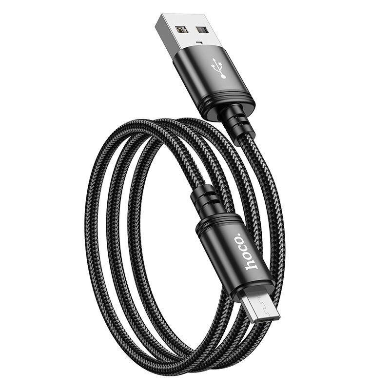 Кабель Micro USB HOCO X89 1м, 2,4А черный от компании Магазин Дэмакс - фото 1