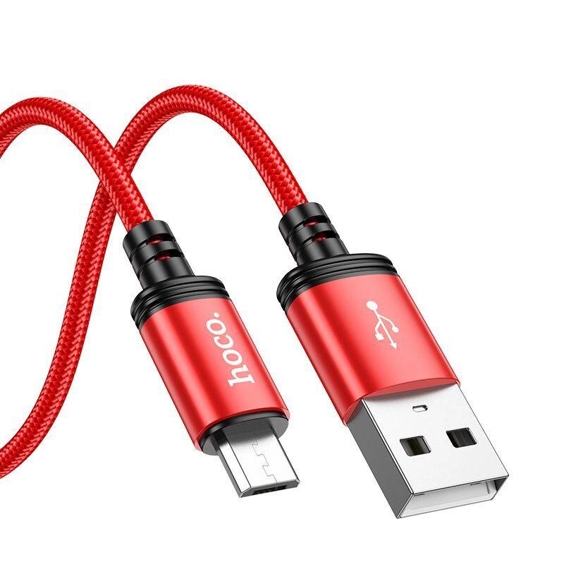 Кабель Micro USB HOCO X89 1м, 2,4А красный от компании Магазин Дэмакс - фото 1