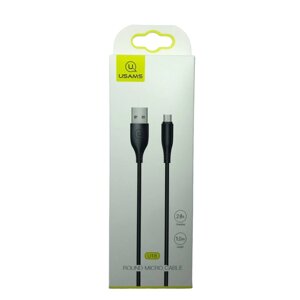 Кабель micro USB USAMS U18 round, 1м, 2A, черный