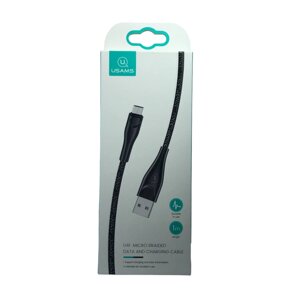 Кабель Micro USB USAMS U41 Micro Braided, 1м, 2A, нейлон черный