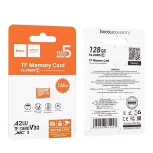 Карта памяти microsdxc 128GB class 10 UHS-I (U3) 100MB/s (без адаптера) HOCO