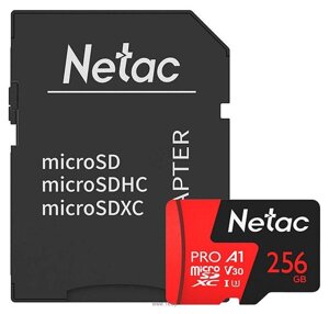 Карта памяти MicroSDXC 256GB Class 10 UHS-I (U3) (c адаптером) Netac Extreme Pro