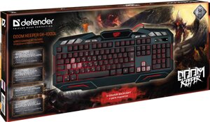 Клавиатура проводная игровая Defender Doom Keeper GK-100DL RU,3-х цветная,19 Anti-Ghost 45100