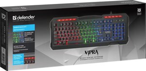 Клавиатура проводная игровая Defender Vipra GK-586 RU, радужная подсветка 45586