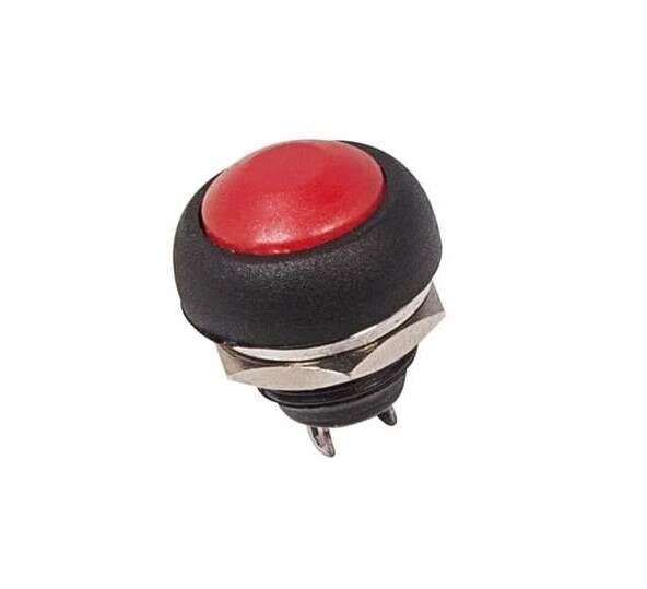 Кнопка круглая Micro короткая Ø12мм без фиксации 250V 1А (ON)-OFF красная 36-3050 от компании Магазин Дэмакс - фото 1