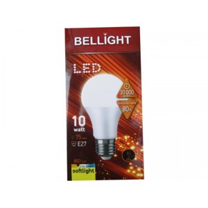 Лампа светодиодная A60 10W E27 4000к (800lm) bellight