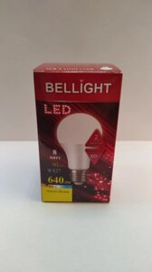 Лампа светодиодная шар G45 8W E27 4000K bellight